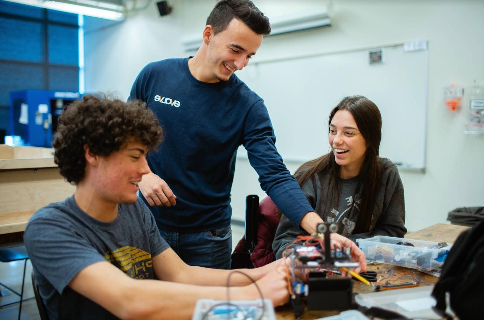 Students working on a project